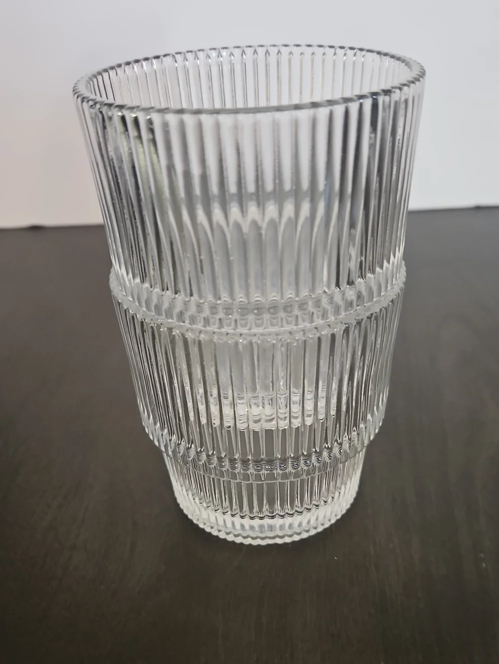 Crate&Barrel Set Of 2 Atwell 11-Oz. Stackable Ribbed Double Old Fashioned Glass